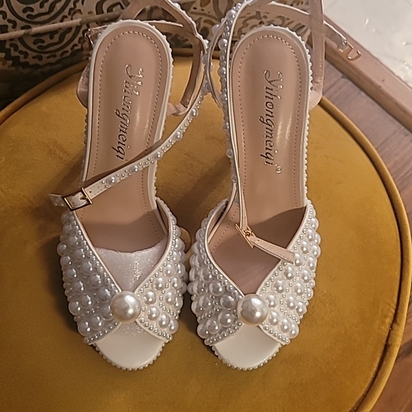 Pearl Peep Toe Pumps - Picture 2 of 2